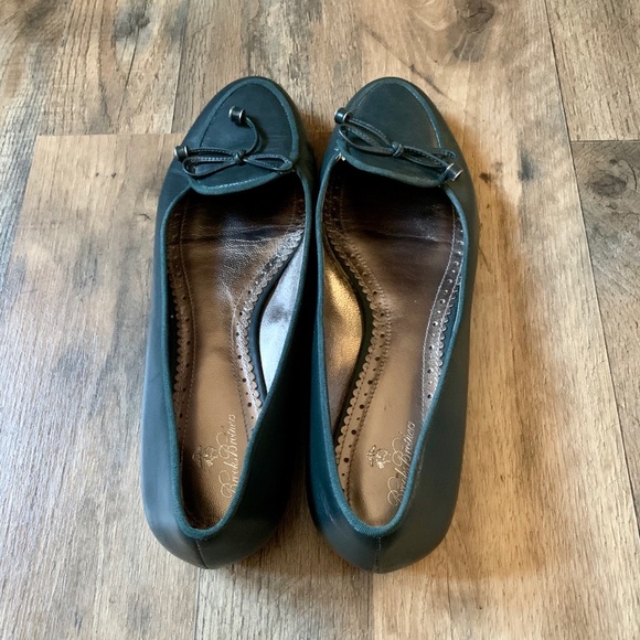 Brooks Brothers Classic Made In Italy Hunter Green Leather Flat w tassel Size 10 - Picture 4 of 7